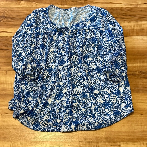 Palm grove rayon seashell summer top size large - Picture 1 of 3